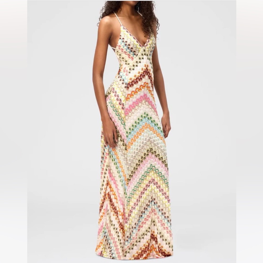 Multicolor crochet maxi dress